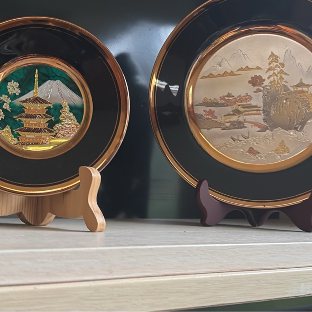 24 carat gold chokin plates from Japan